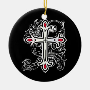 Gotisches Kreuz Keramik Ornament