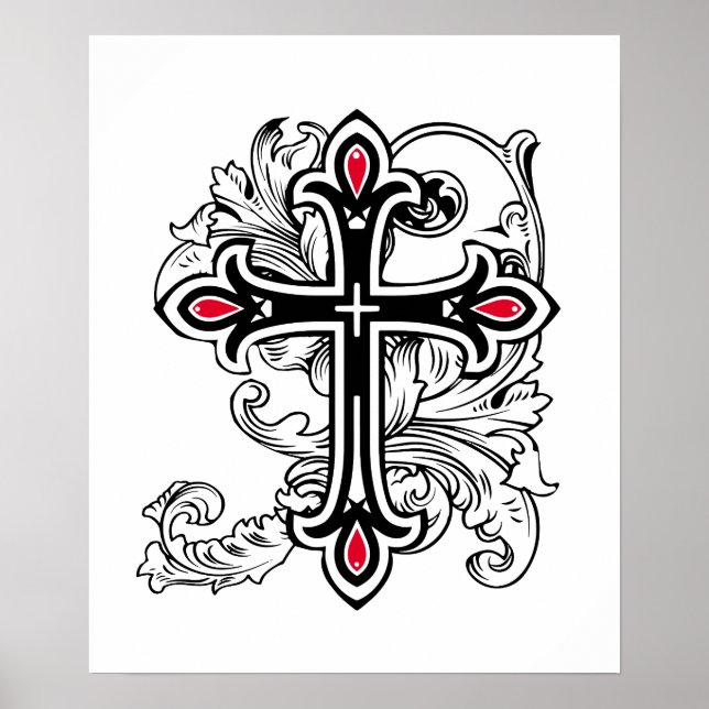Gotisches Kreuz Poster (Vorne)