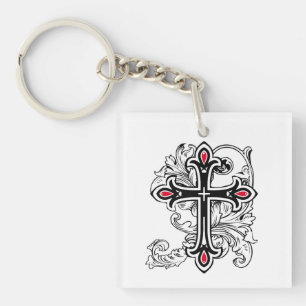 Gotisches Kreuz Schlüsselanhänger