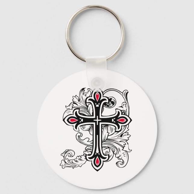 Gotisches Kreuz Schlüsselanhänger (Vorderseite)