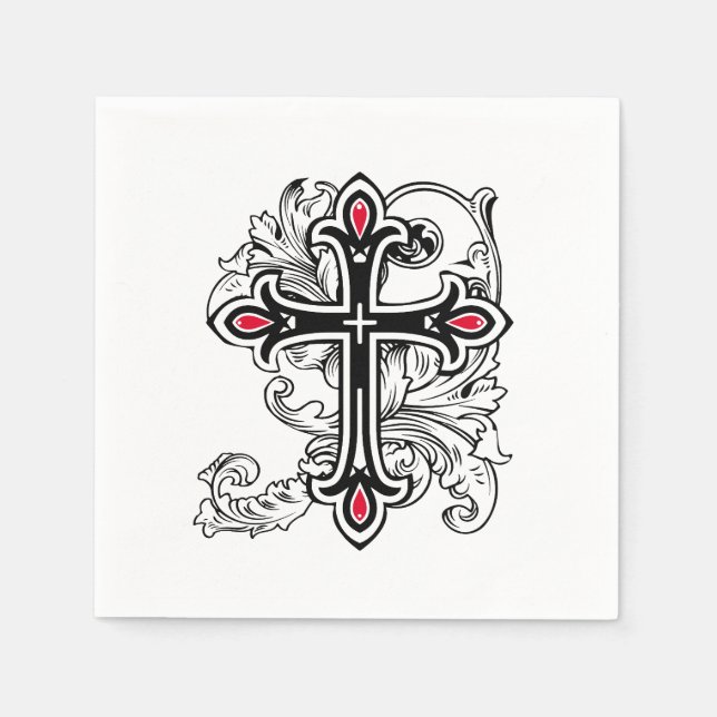 Gotisches Kreuz Serviette (Vorderseite)
