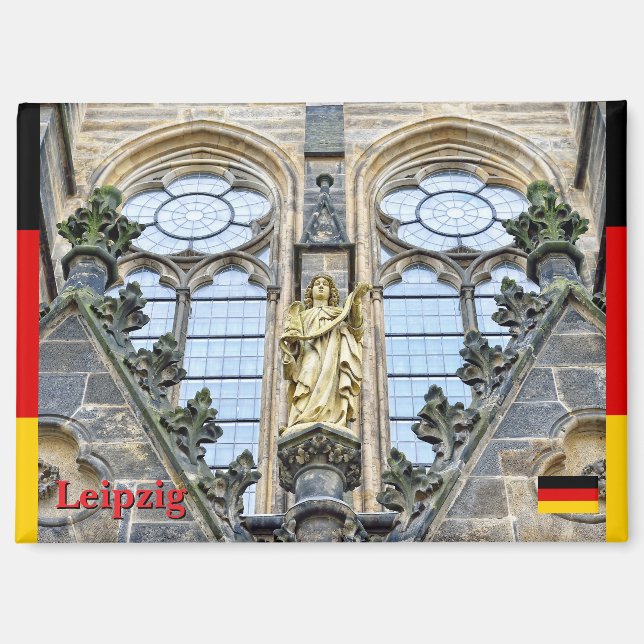 Gotisches Leipzig, Deutschland Reise Magnet (Vorderseite)