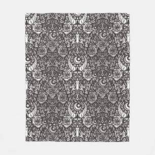 gotisches monochromes Muster Fleecedecke