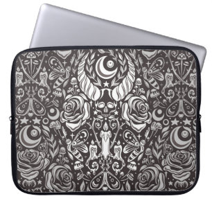 gotisches monochromes Muster Laptopschutzhülle