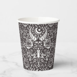 gotisches monochromes Muster Pappbecher