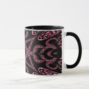 Gotisches Monogramm K des rosa Geheimnisses Tasse
