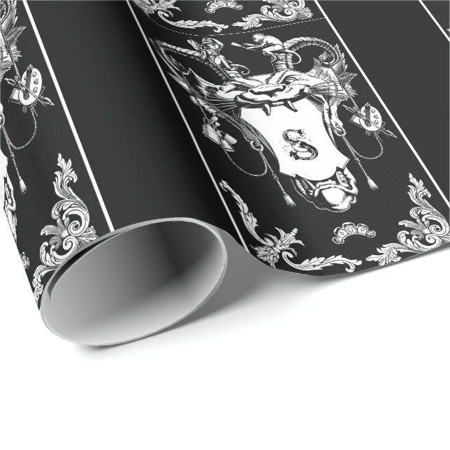 Gotisches Monster antike architektonische Dekorati Geschenkpapier (Rolleneckpunkt)