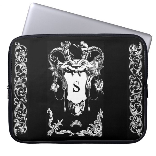 Gotisches Monster antike architektonische Dekorati Laptopschutzhülle (Vorderseite)