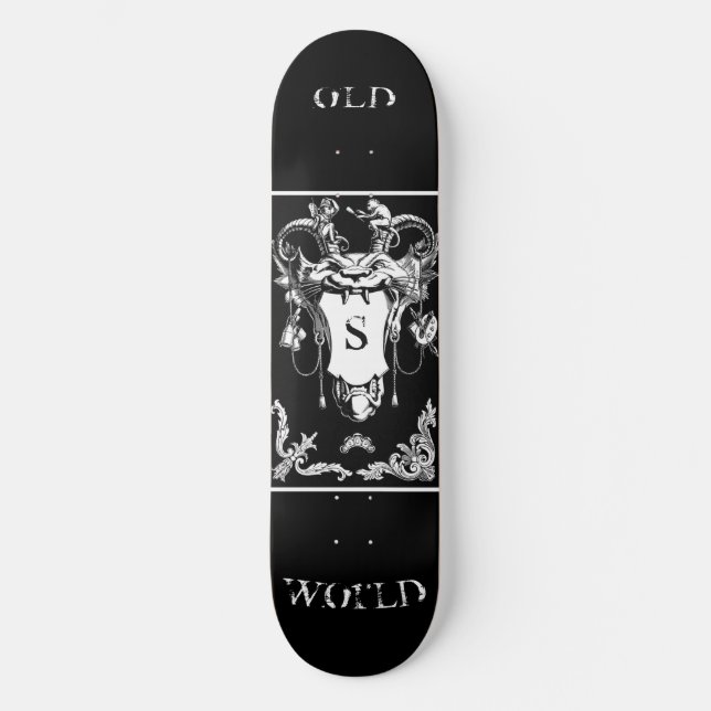 Gotisches Monster antike architektonische Dekorati Skateboard (Vorderseite)