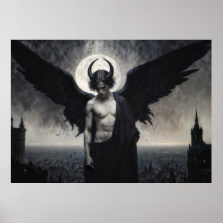 Götisches Porträt von Lord Luzifer Poster