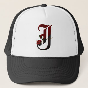 Gotisches Rosen-Monogramm J Truckerkappe