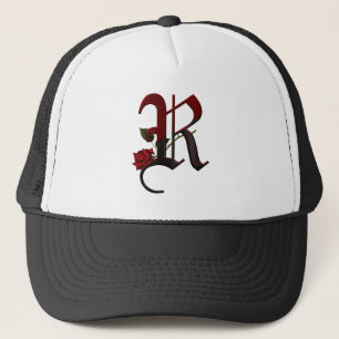 Gotisches Rosen-Monogramm R Truckerkappe