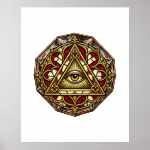 Gotisches Rosettenfenster-Auge Poster