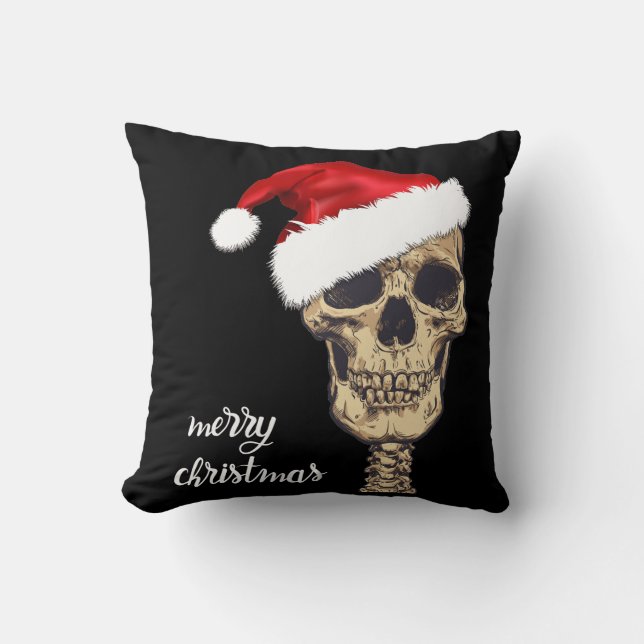Gotisches Schädel-Weihnachtskissen Kissen (Vorderseite)