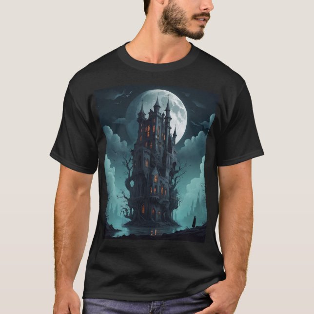 Gotisches Schlossdesign - Geheimnisvolles Kunstwer T-Shirt (Vorderseite)
