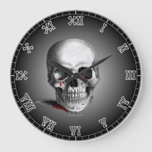 Gotisches schreiendes Schädel-Horror-Blut zerrei Große Wanduhr