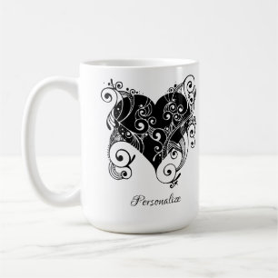 Gotisches Schwarzes Herz Tattoo Art Design Persona Kaffeetasse