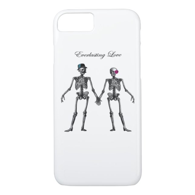 Gotisches Skeleton Couple (Old Pink) Classic Case-Mate iPhone Hülle (Rückseite)
