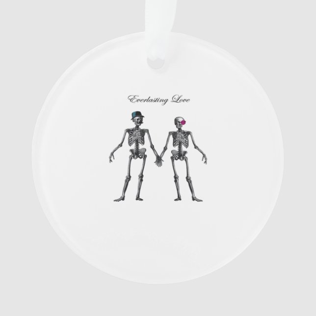 Gotisches Skeleton Couple (Old Pink) Classic Ornament (Vorderseite)