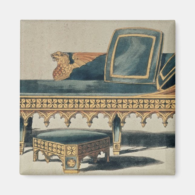 Gotisches Sofa aus dem "Repository der Künste" Magnet (Vorne)