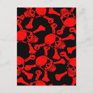 GOTISCHES TOTENKOPF-KREUZBAND-MUSTER POSTKARTE