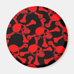 GOTISCHES TOTENKOPF-KREUZKNOCHEN-MUSTER MAGNET