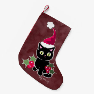 Gotisches Weihnachtskatzen-Rot Kleiner Weihnachtsstrumpf