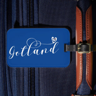 Gotland Flag Heftskriptdesign, Schweden Gepäckanhänger