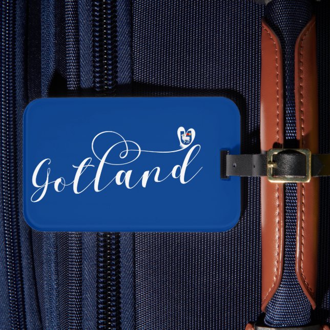 Gotland Flag Heftskriptdesign, Schweden Gepäckanhänger (Vorderseite Insitu 4)