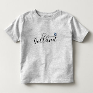 Gotland Flag Heftskriptdesign, Schweden Kleinkind T-shirt