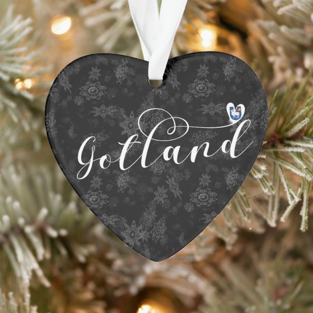 Gotland Flag Heftskriptdesign, Schweden Ornament (Baum)