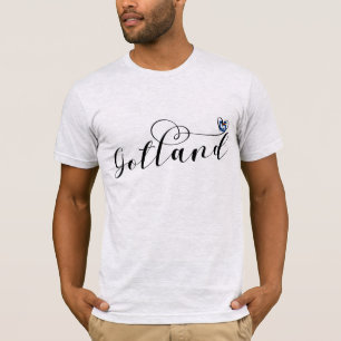 Gotland Flag Herzensskriptdesign, Schweden T - Shi T-Shirt