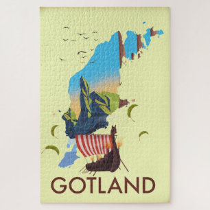 Gotland Ostsee Wikinger Reisekarte