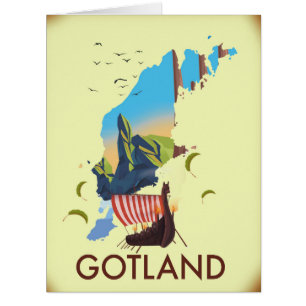 Gotland Ostsee Wikinger Reisekarte Postkarte