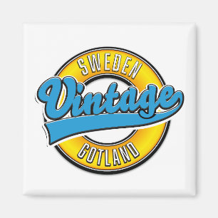 Gotland Schweden Vintages Logo Magnet