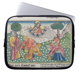 Gott 13-22 des Exodus-16 stellt Wachteln und Manna Laptopschutzhülle