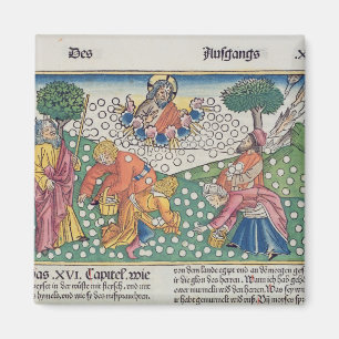 Gott 13-22 des Exodus-16 stellt Wachteln und Manna Magnet