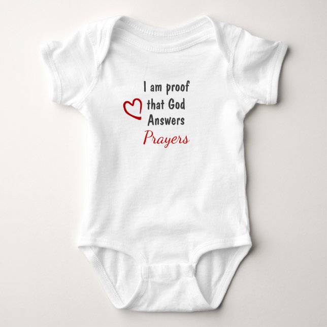 Gott antwortet Gebete Bodysuit Baby Strampler (Vorderseite)