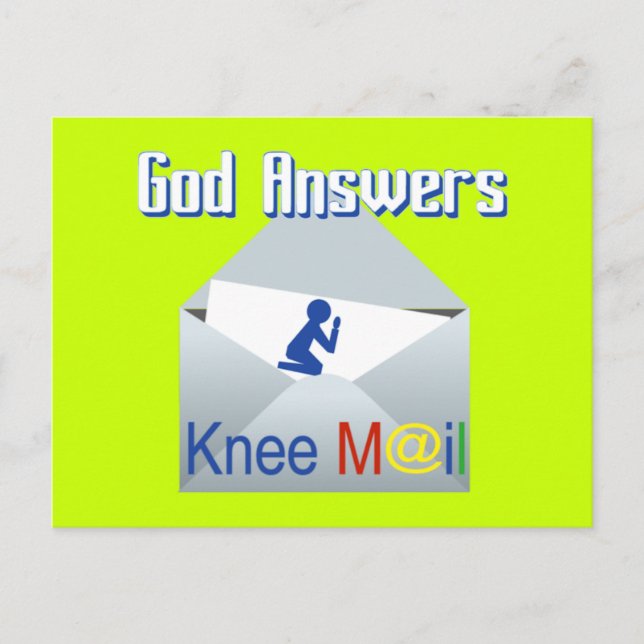 Gott antwortet Knee Mail Geschenk Postkarte (Vorderseite)