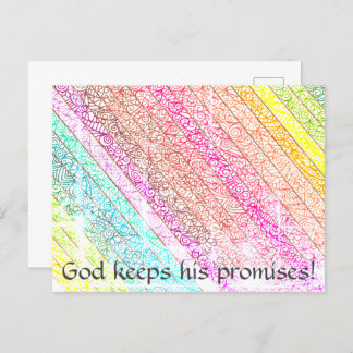 "Gott Behalte seine Versprechen!" Rainbow Postkart Postkarte