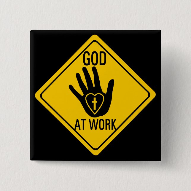 GOTT BEI DER ARBEIT. HEILENDES BUTTON (Vorderseite)