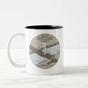 Gott bietet einen Pfad Zweifarbige Tasse