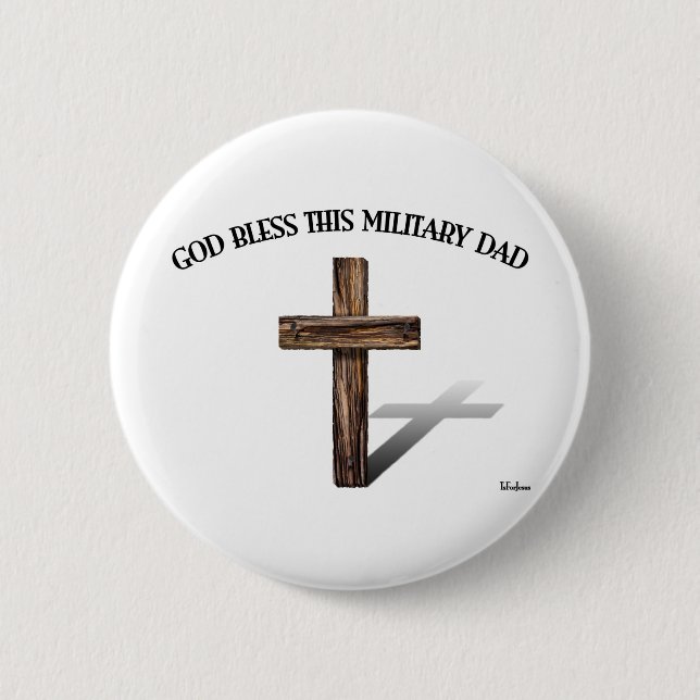 GOTT BLESS DIESER MILITÄRISCHE VATER mit robustem  Button (Vorderseite)
