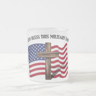 GOTT BLESS DIESER MILITÄRISCHE VATER, robustes Kre Mattglastasse