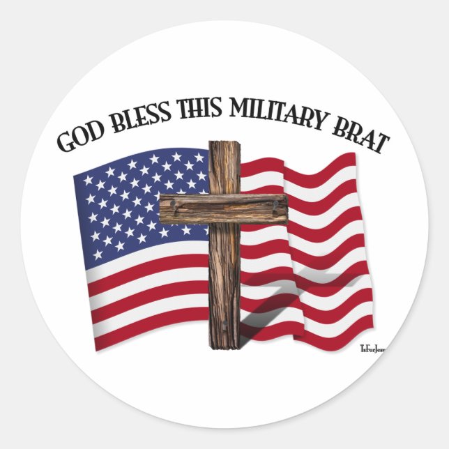 GOTT BLESS DIESES MILITÄRISCHE BREMSEN, robustes K Runder Aufkleber (Vorderseite)