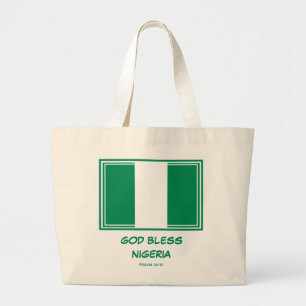GOTT BLESS NIGERIA  Patriotisch   Nigerianische Fl Jumbo Stoffbeutel