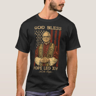 Gott Bless Papst Leo Xiv Robert Francis Prevost Am T-Shirt