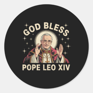 Gott Bless Pope Leo Xi Runder Aufkleber