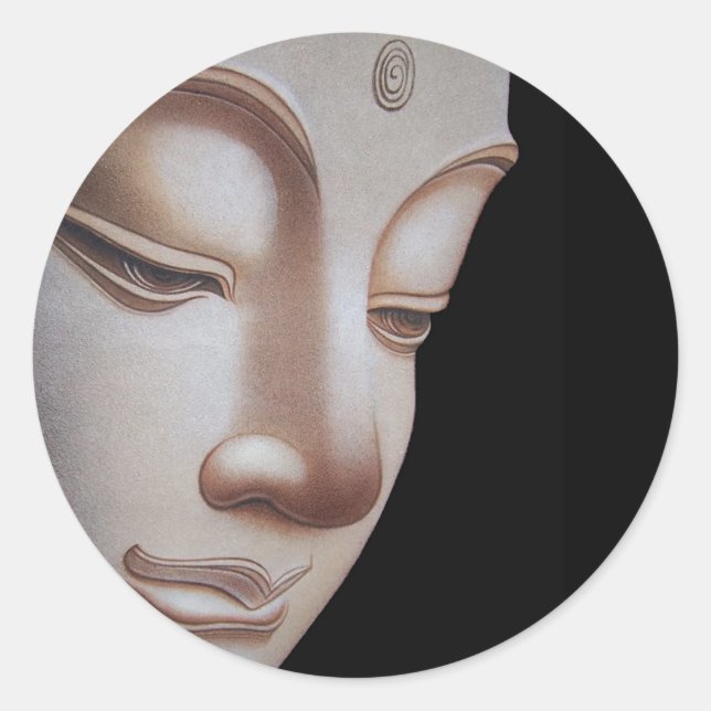 Gott Buddha Runder Aufkleber (Vorderseite)