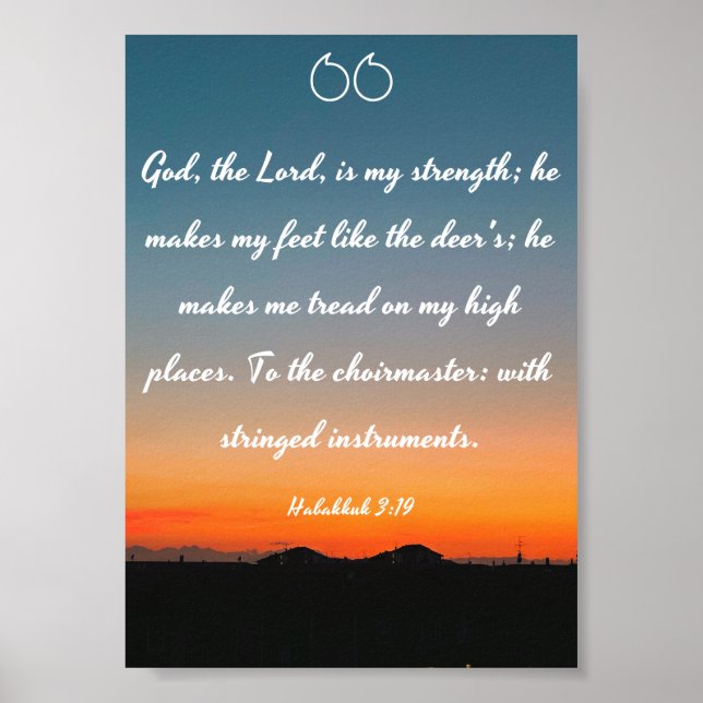Gott, der Herr, ist meine Stärke - Bibel Poster (Vorne)